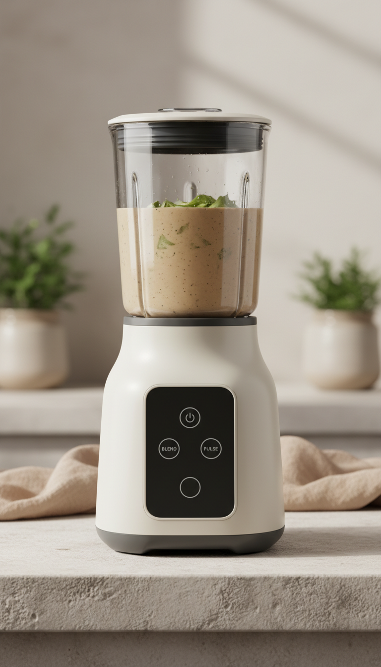Touch-control kitchen blender with quiet motor