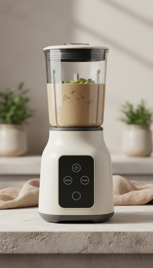 Touch-control kitchen blender with quiet motor